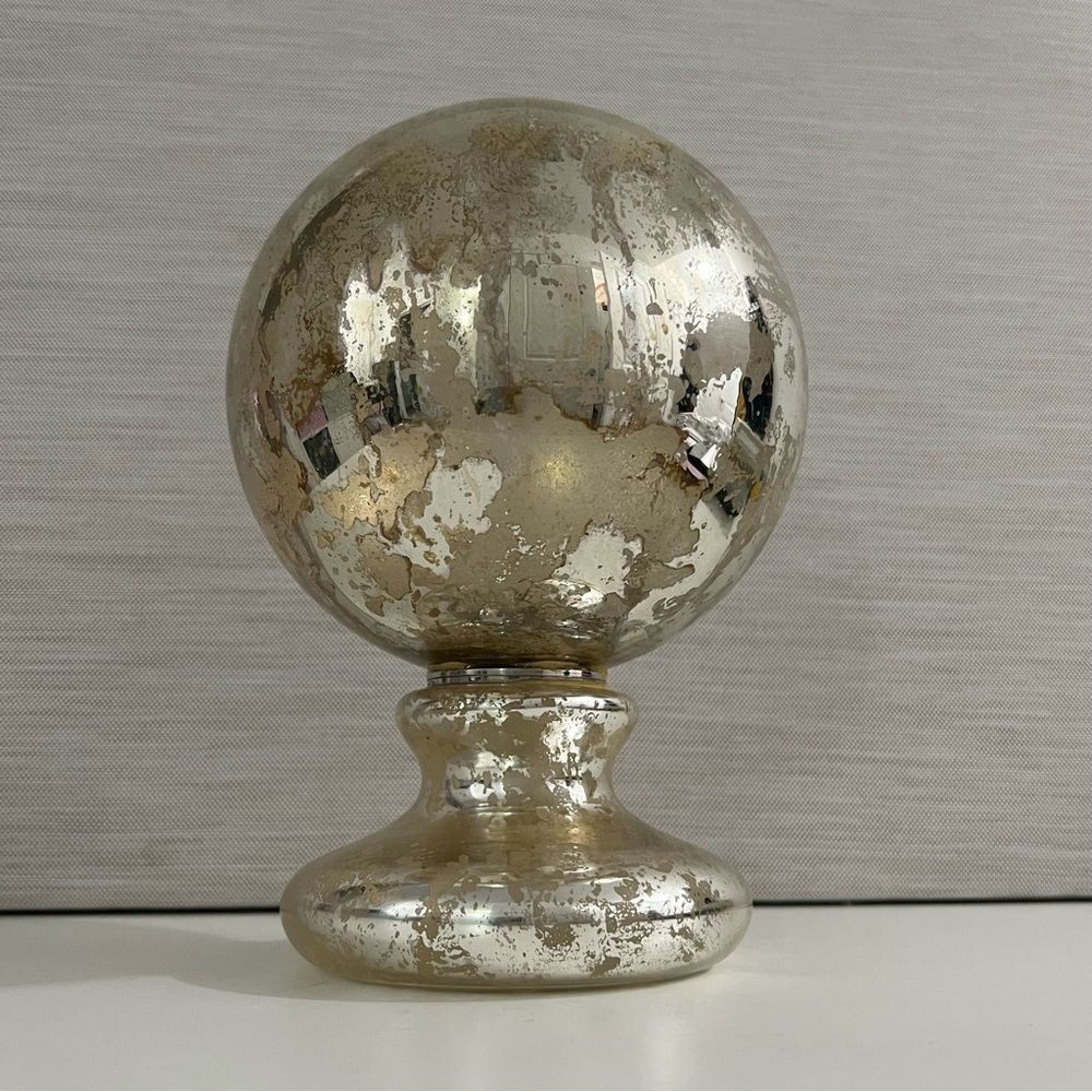 Lillian August Silver Glass Decorative Sphere
